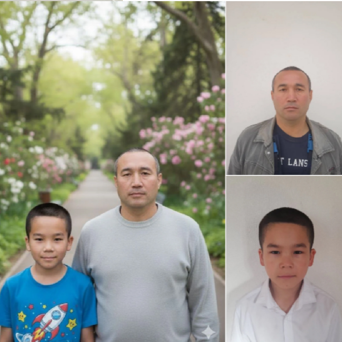Семейный фотоколлаж — объединение двух фотографий в одну